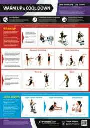 WARM-UP AND COOL-DOWN Professional Fitness Training PosterFit POSTER w/QR Code
