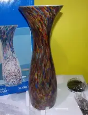 Kenroy Modelli Multi Color Confetti Vase Light Blown Art Glass 15" 60 watt LAMP