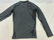 Mens Under Armour HeatGear Gray Long Sleeve Compression Shirt Medium 1257471 NWT