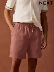 Rust Stretch Cotton Elasticated Waist Shorts (AL4531) | $36