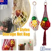 Macrame Hanging Fruit Basket Home Decor Vegetable Storage Net Bag Bohemian Style