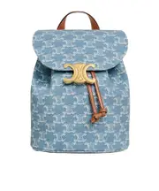 BONNIE Arc de Triomphe print fabric backpack One size Denim/white