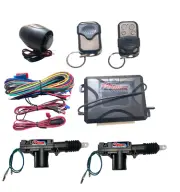 1-Way CAR ALARM Security SYSTEM 2 REMOTE KEY FOB W/ 1 PAIR DOOR LOCK ACTUATOR