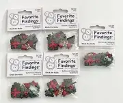 CHRISTMAS DECK THE HALLS Buttons & Flatbacks Embellishments Favorite Findings