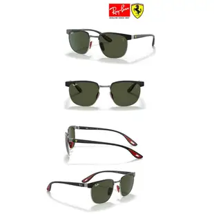 【原廠公司貨】【RayBan 雷朋】限量法拉利聯名款 時尚太陽眼鏡 RB3698M F073/31 53mm 霧黑眉框