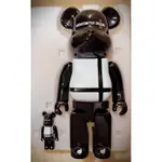 《熊 🇯🇵專門店》BE@RBRICK BLACK CHROME 電鍍黑 十字 400%+100% 拆檢現貨