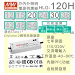 【保固附發票】MW 明緯 120W LED DRIVER 照明電源 HLG-120H-20 20V 30 30V 驅動器