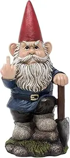 Home 'n Gifts Whimsical Gnome Flipping Off Middle Finger Mini Statue for Outdoor Garden Decor Sculptures As Funny Yard Decorations Or Unique Gifts for Gardeners