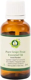 Grape Fruit Essential Oil | Citrus Paradisi | Grapefruit Essential Oil | Grapefruit Oil | For Diffuser | 100% Pure Natural | Steam Distilled | Therapeutic Grade | 30ml | 1.01oz By R V Essential
