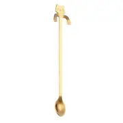 4Pcs Mini 304 Stainless Steel Cat Kitty Long Handle Small Coffee Spoon