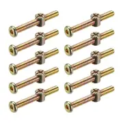 Furniture Bolts with Barrel Nut Phillips-Slotted Zinc Plated 10 Sets