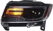 Car Lamps Compatible For Jeep Grand Cherokee 2011-2016 Compass Front Lights Full LED Dynamic DRL Headlight HID Refit Auto Tool Accessories