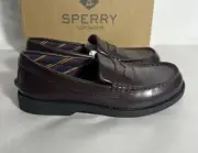 SPERRY Loafers Boys Size 2.5N Top-Sider COLTON Plushwave Penny Loafers Burgundy