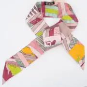 Hermes Twilly Astrology Nouvelleribbon Scarf Rose Pink Women's Used