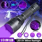 365nm UV Light Ultra Violet 1/3LED Flashlight Blacklight Inspection