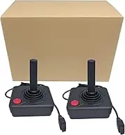 RUITROLIKER Retro Controller Gamepad Joystick for Atari 2600 System Console Black Pack 2PCS