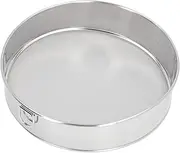 Round Flour Strainer, Large Size Silver Plated Filter, Anti Stick Coated Stainless Steel Flour Sieve, Efficiently Filter Powdered Sugar Cocoa Powder,for Powdered Sugar Cocoa
