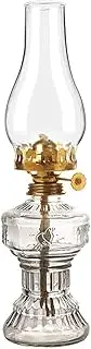 Classic Oil Lamp Vintage Kerosene Lamp Clear Pedestal Hurricane Lamp Glass Oil Lamp Power Outage Emergency Use or a Cozy Ambience. Portable
