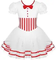 [Sxiwei] Kids Girls Christmas Birthday Party Ballet Dance Tutu Dress Figure Skating Baton Twirling Costume