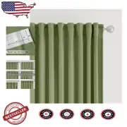 Velvet Curtains in Sage Green, Light-Filtering & Insulated Set of 2