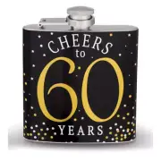 Cheers to 60 Years 6 oz Stainless Steel Alcohol Flask