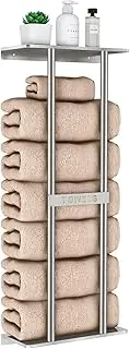 STWWO Bathroom Towel Storage for Bathroom, Wall Towel Rack for Rolled Towels, 30 inch Towel Holder Wall Mounted with Metal Shelf Can Holds 6 Large Towels, Brushed Nickel