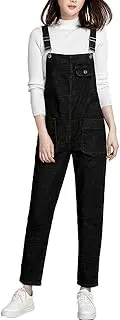 [Vanchenl] Women's Casual Loose Denim Dungarees Bib Adjustable Jeans Overalls Romper Jumpsuit Harem Trousers