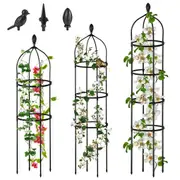 SpringUp Garden Plants Support Metal Obelisk Trellis Climbing Frame Rose Vine Stand 115/145/175CM