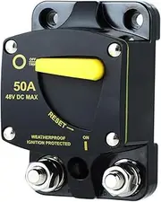 Xunweiad Circuit Breaker Fuse Reset 12-48V Dc Car Audio Amplifier Circuit Breaker Waterproof, 50A