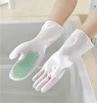在飛比找松果購物優惠-魔術洗碗刷手套居家創意防水防滑耐用PVC清潔手套M3436【