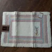 Yves Saint Laurent Bathmat Pink Lines 48 x 70cm Deadstock Authentic Vintage
