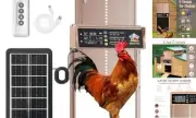 Automatic Chicken Coop Door Solar Powered with Timer & Light Sensor, LCD