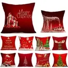 Cars Cotton Christmas Decoration Xmas Tree Santa Deer Cushion Cover Pillow Case