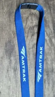 Amtrak Blue Lanyard Official With Retractable Clip Train Railroad