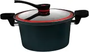 Ciieeo Low Pressure Cooking Pot Multi Function Soup Pot Non Stick Design for Gas Induction Stoves Easy to Clean for Stews Soups Safe Lid