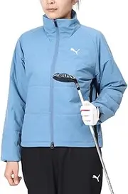 [PUMA] Women's PF W Stretch Windlight Padded Sideline Jacket, Outerwear, blue horizon, L
