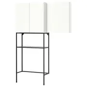 ENHET storage combination, anthracite/white, 140x32x204 cm