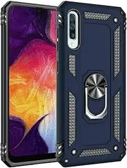For Samsung Galaxy A70/A70s Case with Magnetic Ring Holder, Full Body Protective [Military Grade] Silicone TPU Shockproof Armour Phone Cover for Samsung Galaxy A70 (Blue)