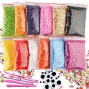 Slime Foam Beads Micro Polystyrene Styrofoam Balls with Tools and Fruit Slime