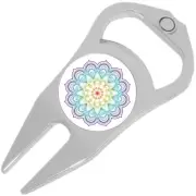 Rainbow Mandala Golf Ball Marker Divot Repair Tool Bottle Opener