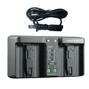 Dual Battery Charger Grey for Nikon D4 D4S D5 D6 For Canon EOS-1D