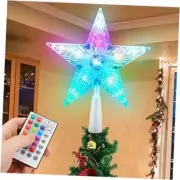 Christmas Tree Topper Star 7" LED Lighted Star Tree Top w/Remote Control, 5