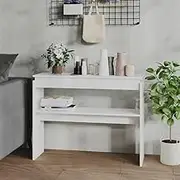 Console Table White 102x30x80 cm, Functional Engineered Wood Entryway Furniture, Durable Narrow Hall Table for Living Room and Entrance Spaces