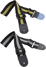 Vaguelly Acoustic Guitar Straps Set 2pcs Creative Bass Straps High Density Buckle -resistant