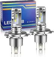APMAT H4/9003/HB2 LED Bulbs, 30000LM 500% Brighter 6000K Xenon White Light, H4 Fog Lights, Wireless Plug-N-Play Bulb (Pack of 2)