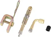 X AUTOHAUX 1 Set 90 Degrees Copper Tire Valve Extension with Universal Stainless Steel 75mm Tyre Valve Stem Extender for Car Motorcycle RV Truck Bike