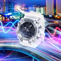 在飛比找PChome24h購物優惠-CASIO G-SHOCK 幻象音浪系列200米計時錶/白/