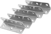 iplusmile 5pcs Heavy Duty Stainless Steel Corner Support Bracket Shape Brace for Wood Furniture Garden Bed Gate Easy Installation Silver Finish Extended Design for Maximum Stability
