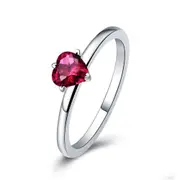 Silver plating Red Heart Pave Finger Rings for Women Fashion Wedding Valentine's Day Jewelry _8