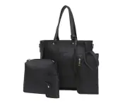 Tote Bag,Women'S Shoulder Bag Tote,Women'S Large Designer Elegant Shoulder Bag Tote Black 4-Piece Set